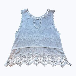 Italian white crochet top